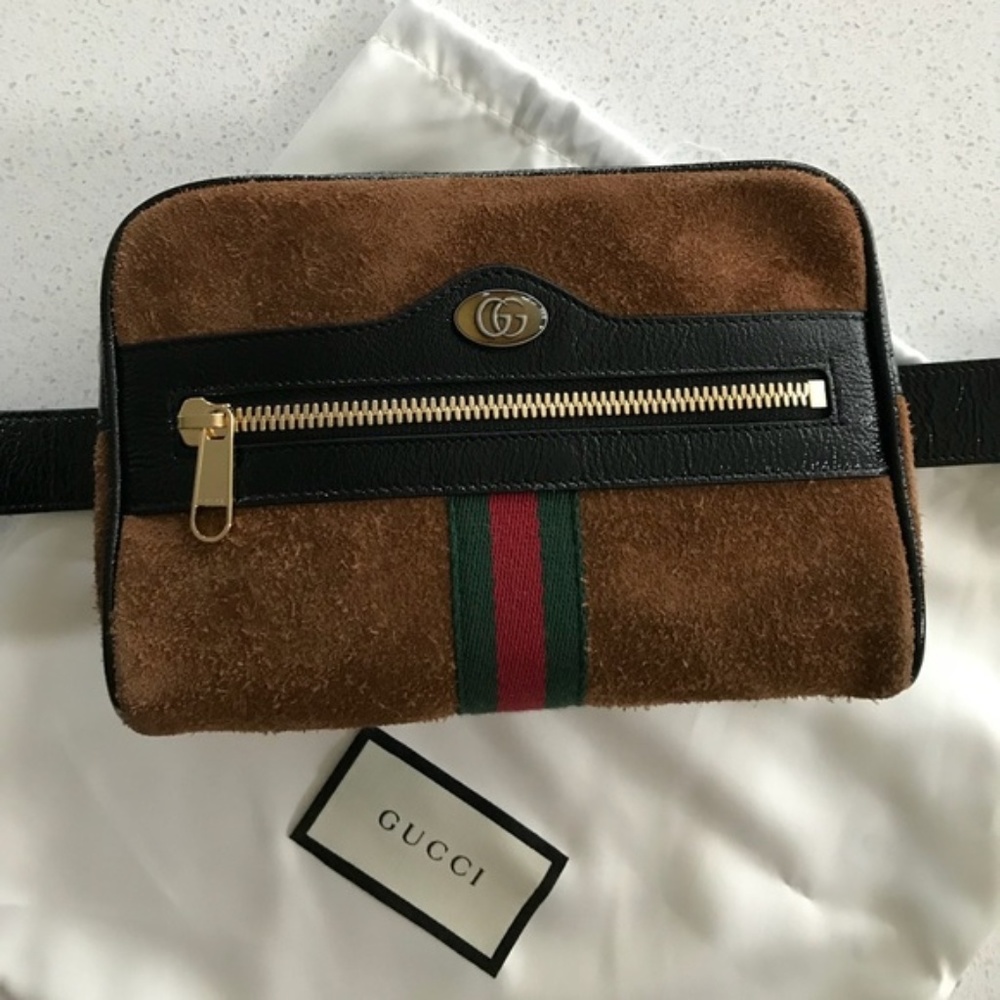 Gucci brown Ophidia Suede Belt Bag - Picture 7 of 14